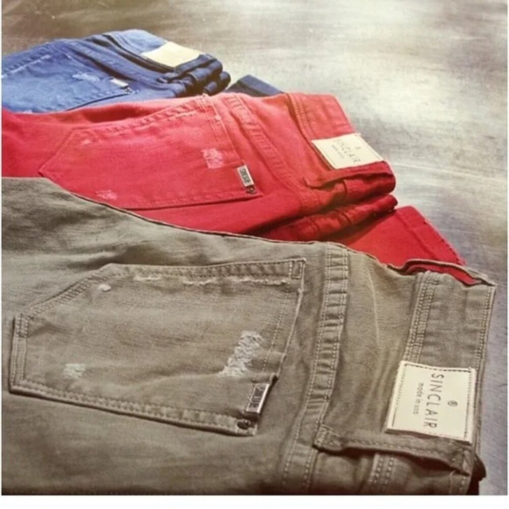 Sinclair Distressed Denim The Ankle Skinny in Olive